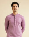 Deep Lilac Chikankari Embroidered Sequinned Kurta Set