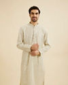 Manyavar Men Pista Green Chikankari Kurta Set with Sequin Work