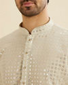 Manyavar Men Pista Green Chikankari Kurta Set with Sequin Work