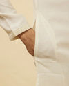 Manyavar Men Warm White Embroidered Neckline Kurta Set