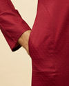 Manyavar Men Maroon Chevron Patterned Kurta Set