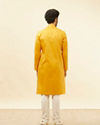 Manyavar Men Sunrise Orange Self Patterned Kurta Set