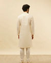 Manyavar Men Soft Cream Self Textured Kurta Set