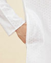 Manyavar Men Pristine White Self Patterned Kurta Set