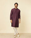 alt message - Manyavar Men Purple Kurta Set image number 2