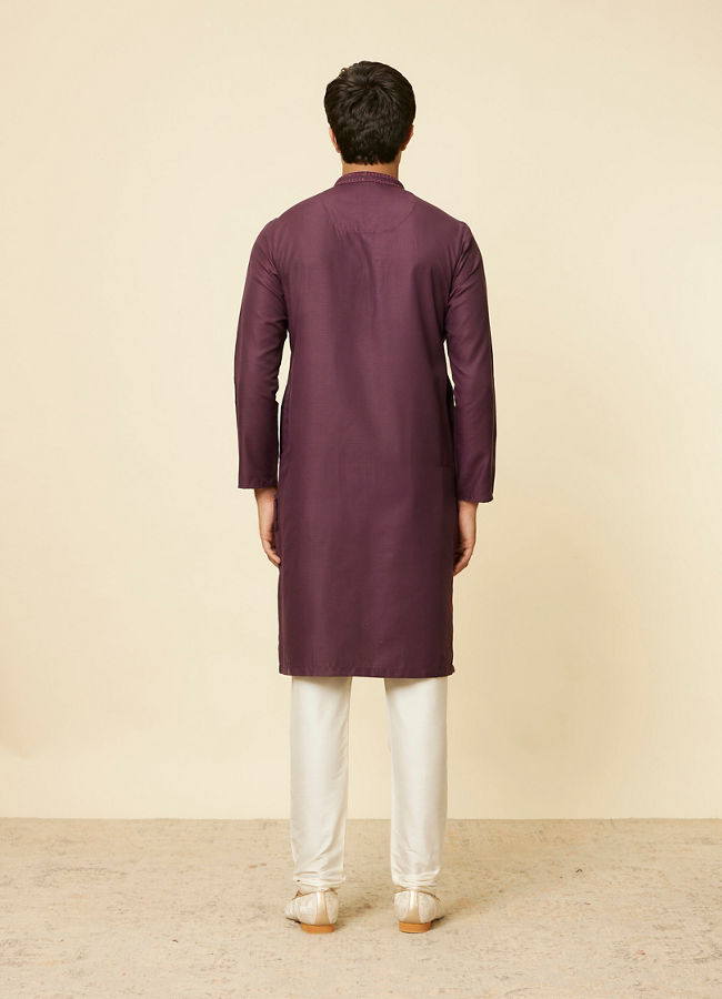 Manyavar Men Purple Kurta Set