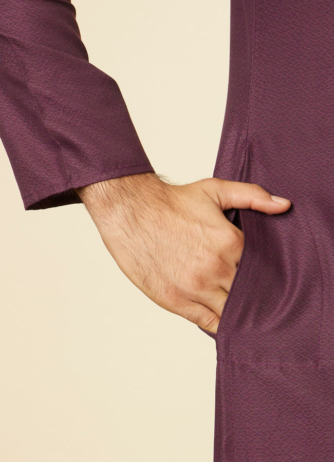 Manyavar Men Purple Kurta Set