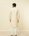 Manyavar Men Sand Beige Embroidered Neckline Kurta Set