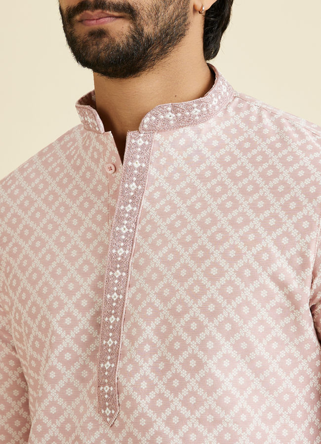 Manyavar Men Pink Festivity Men Kurta Pajama