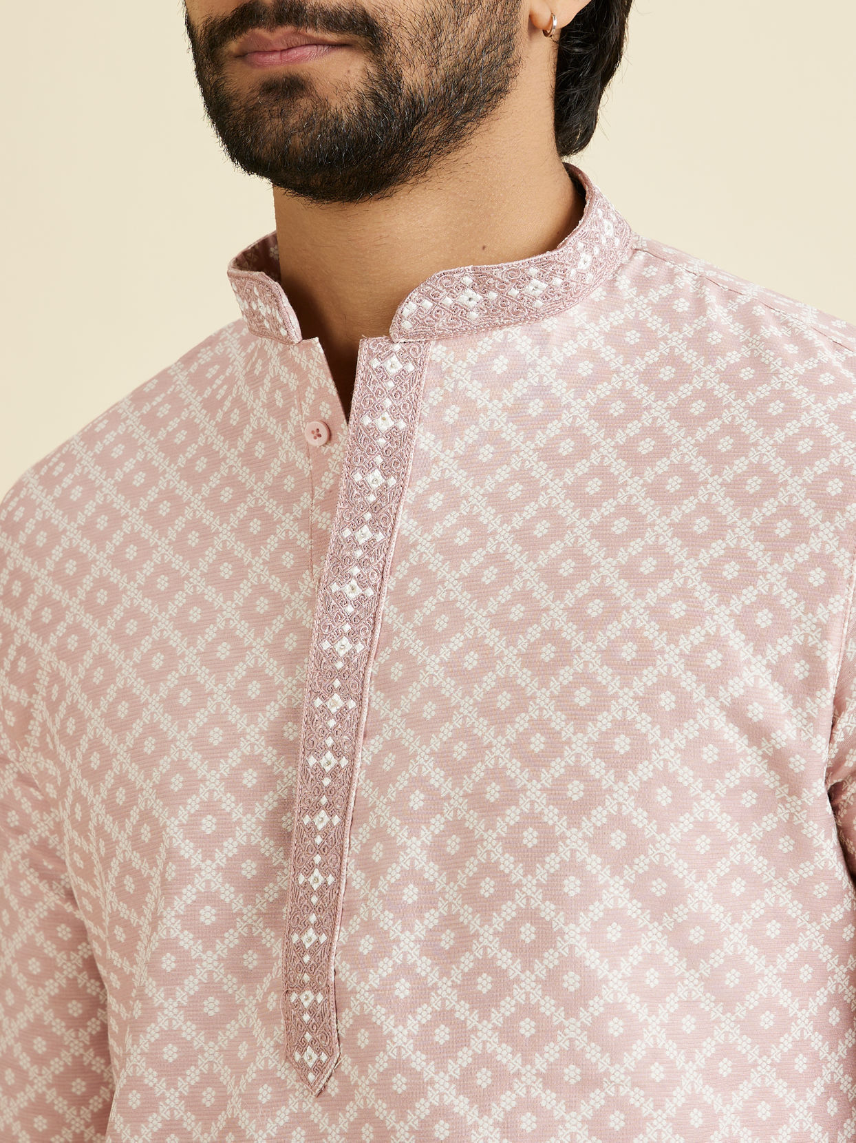 Manyavar Men Pink Festivity Men Kurta Pajama