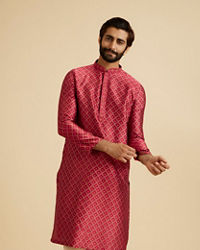 Manyavar Men Regal Red Radiance Kurta Pajama