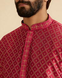 Manyavar Men Regal Red Radiance Kurta Pajama