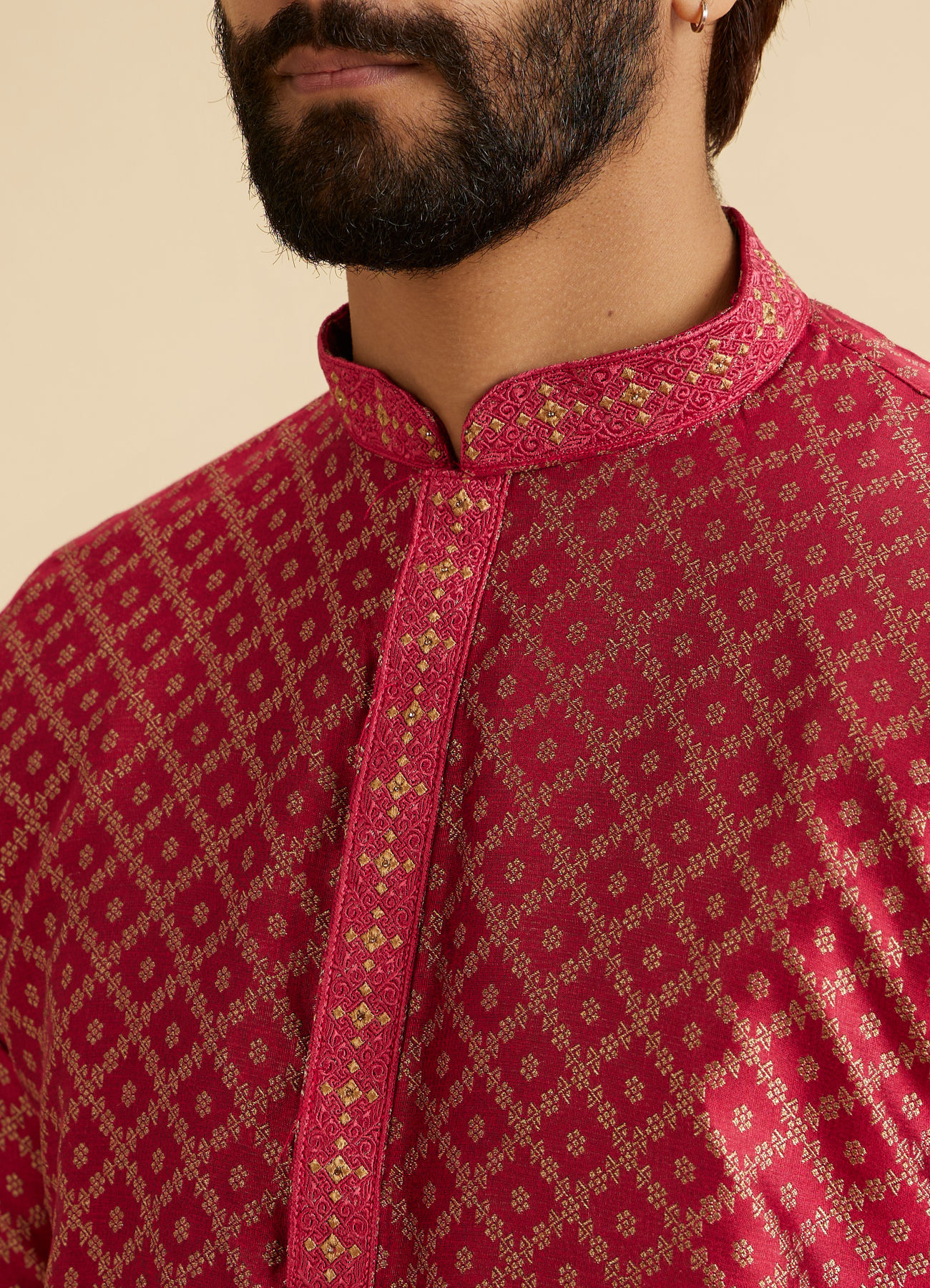 Manyavar Men Regal Red Radiance Kurta Pajama