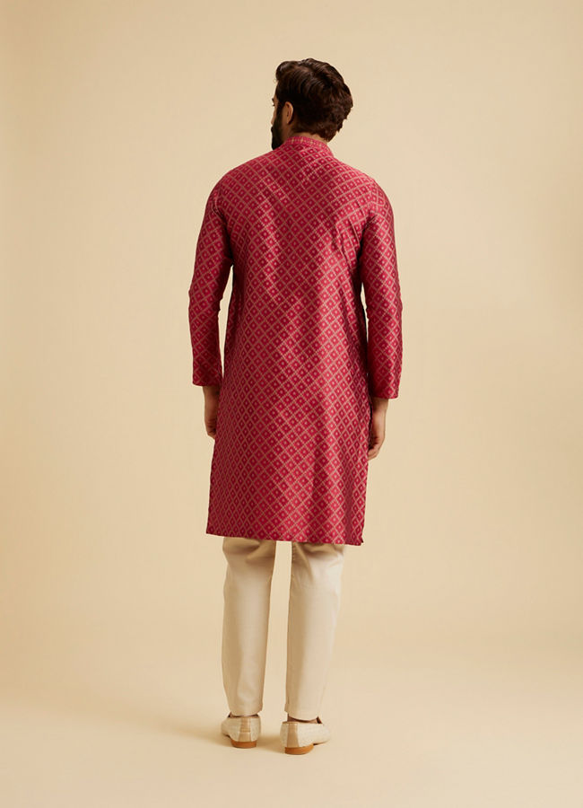Manyavar Men Regal Red Radiance Kurta Pajama
