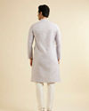 Manyavar Men Light Lilac Grid Patterned Kurta Set