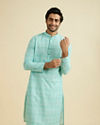 Manyavar Men Aqua Green Festive Kurta Pajama