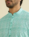 Manyavar Men Aqua Green Festive Kurta Pajama