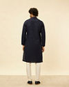 alt message - Manyavar Men Midnight Blue Chikankari Embroidered Sequinned Kurta Set image number 5