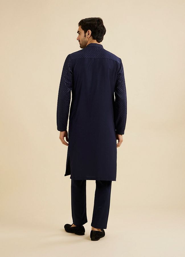 Manyavar Men Radiant Blue Elegance Kurta Pajama