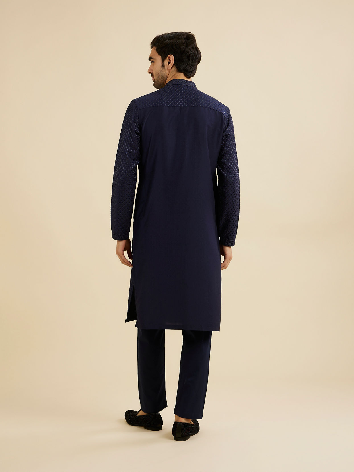 Manyavar Men Radiant Blue Elegance Kurta Pajama