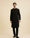 Manyavar Men Elegant Black Magic Kurta Pajama