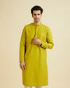 Manyavar Men Enchanting Mehndi Green Kurta Pajama