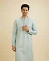 Manyavar Men Ice Blue Embroidered Kurta Set With Sequin Work image number 0