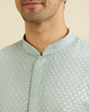 Manyavar Men Ice Blue Embroidered Kurta Set With Sequin Work