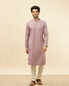 alt message - Manyavar Men Lilac Purple Sequined Kurta Set image number 2