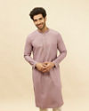 alt message - Manyavar Men Lilac Purple Sequined Kurta Set image number 0