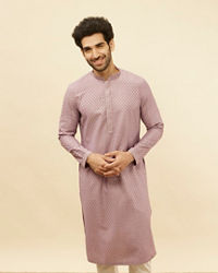 Manyavar Men Lilac Purple Sequined Kurta Set