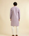 alt message - Manyavar Men Soft Purple Lattice Patterned Chikankari Inspired Kurta Set image number 4