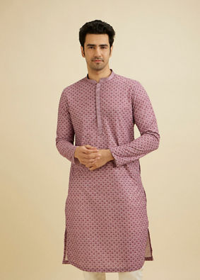 Manyavar Men Dusty Pink Charm Kurta Pajama image number 0