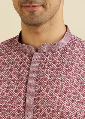 Manyavar Men Dusty Pink Charm Kurta Pajama