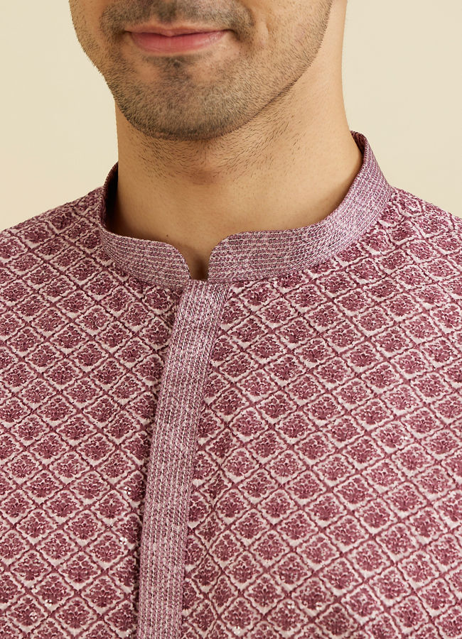 Manyavar Men Dusty Pink Charm Kurta Pajama