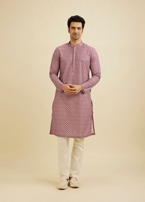 Manyavar Men Dusty Pink Charm Kurta Pajama image number 2