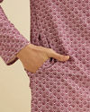 alt message - Manyavar Men Dusty Pink Charm Kurta Pajama image number 3