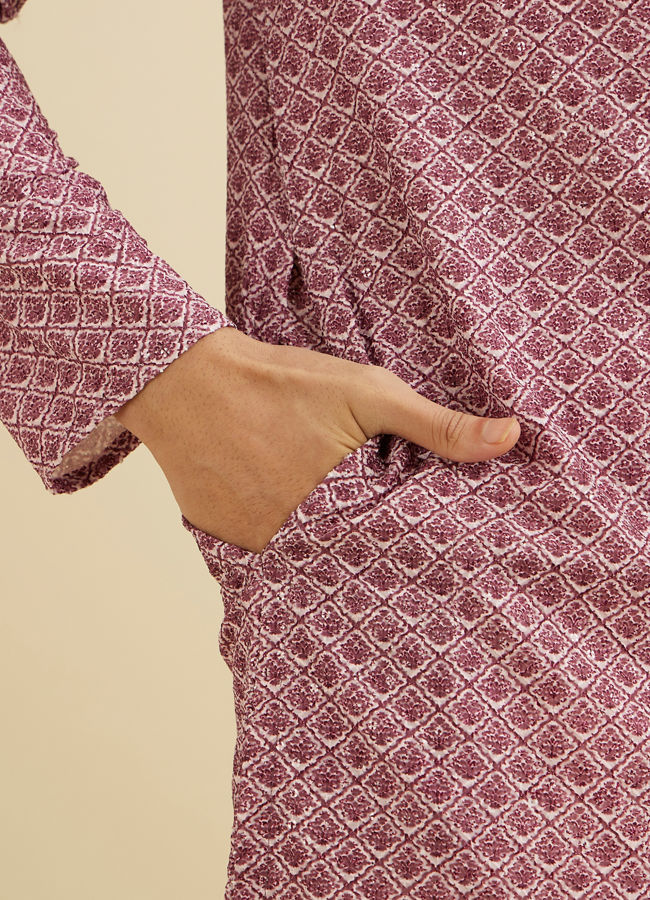 Manyavar Men Dusty Pink Charm Kurta Pajama