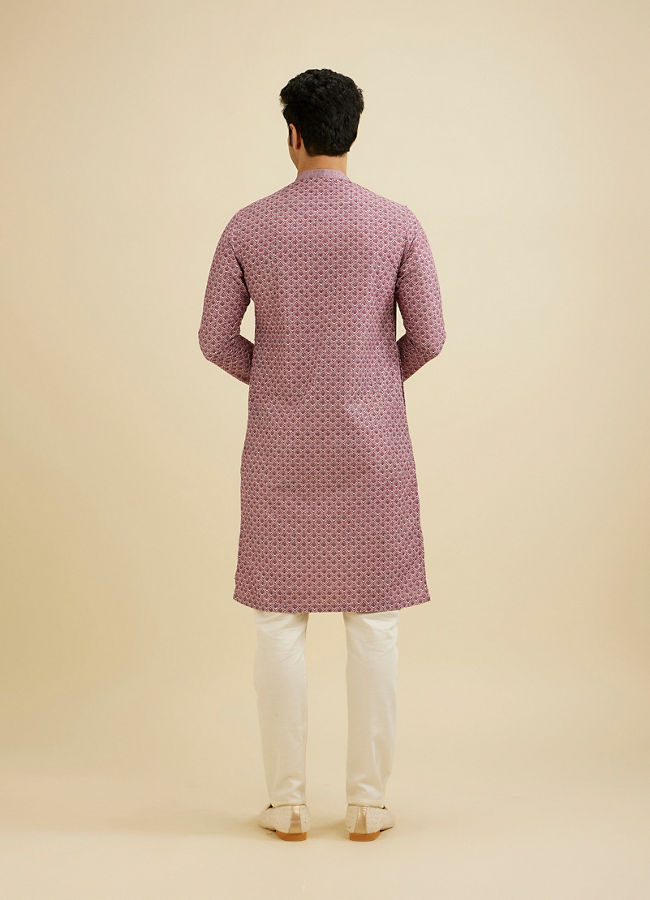 alt message - Manyavar Men Dusty Pink Charm Kurta Pajama image number 5