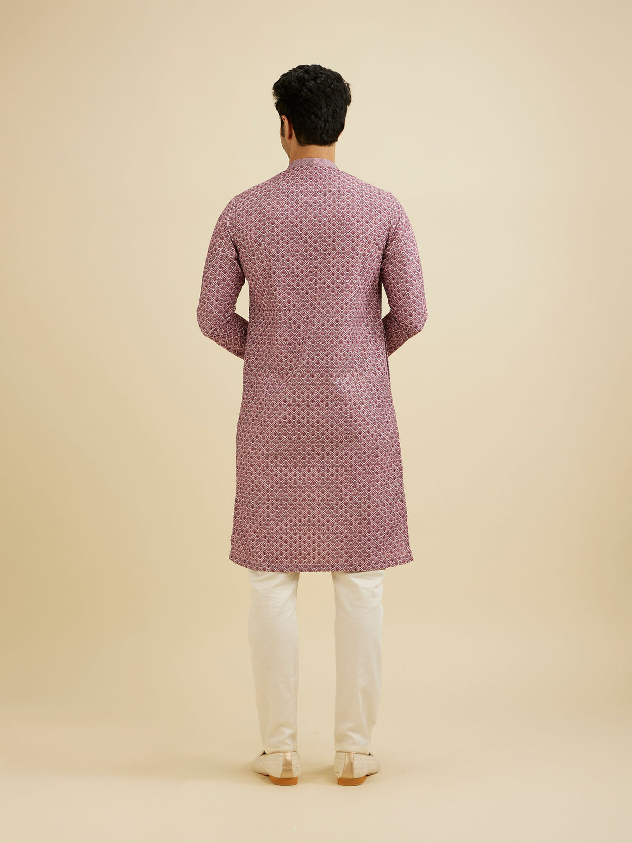 Manyavar Men Dusty Pink Charm Kurta Pajama