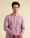 Lilac Ogee Jaal Patterned Kurta Set with Chikankari Embroidery