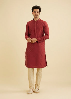 Manyavar Men Regal Rust Kurta Pajama image number 2