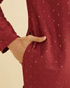Manyavar Men Rust Red Embroidered Kurta Set With Sequin Work