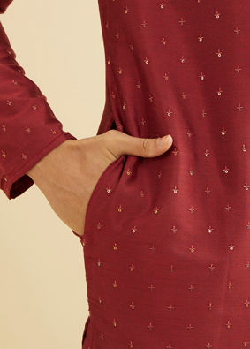 Manyavar Men Regal Rust Kurta Pajama image number 3