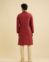 Manyavar Men Rust Red Embroidered Kurta Set With Sequin Work