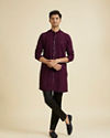 Manyavar Men Festive Purple Viscose Kurta Pajama