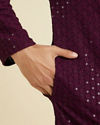 Manyavar Men Festive Purple Viscose Kurta Pajama