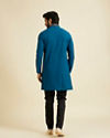 Manyavar Men Elegant Teal Blue Kurta Pyjama