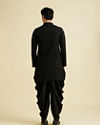 Manyavar Men Elegant Black Viscose Kurta Pajama