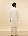 Manyavar Men Soft Cream Chikankari Sequinned Kurta Set